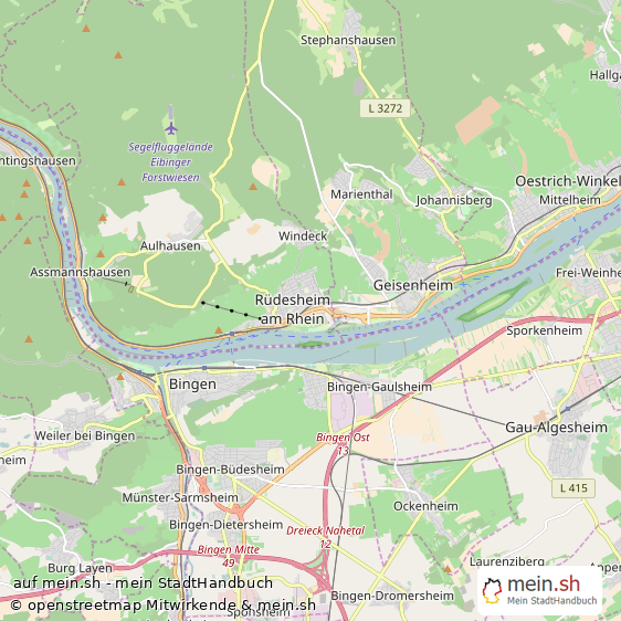 R?desheim am Rhein Rheingau-Taunus-Kreis Landkarte © Openstreetmap Contributors R?desheim am Rhein Gro?e Landstadt Karte